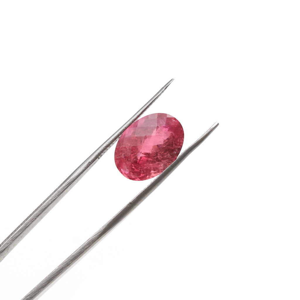 Natural Rubelite Faceted Oval Loose Gemstone, 10x14 mm, Rubelite Jewelry Handmade Gift For Women, 1 Piece - National Facets, Gemstone Manufacturer, Natural Gemstones, Gemstone Beads