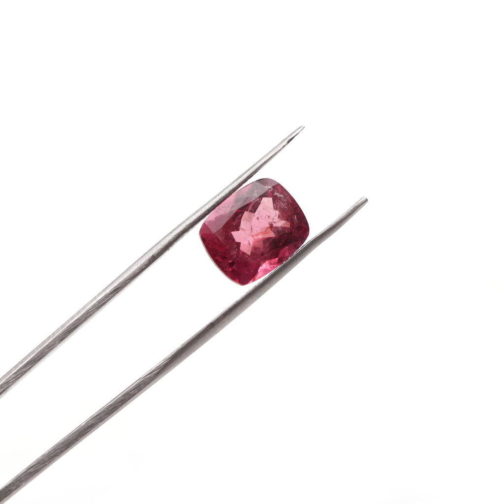 Natural Rubelite Faceted Rectangle Loose Gemstone, 9x11 mm, Rubelite Jewelry Handmade Gift For Women, 1 Piece - National Facets, Gemstone Manufacturer, Natural Gemstones, Gemstone Beads