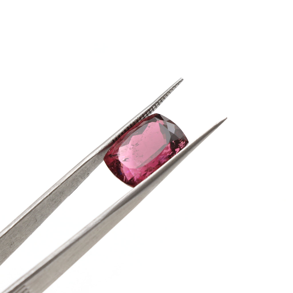 Natural Rubellite Faceted Rectangle Loose Gemstone, 11x15 mm, Rubellite Jewelry Handmade Gift For Women, 1 Piece - National Facets, Gemstone Manufacturer, Natural Gemstones, Gemstone Beads