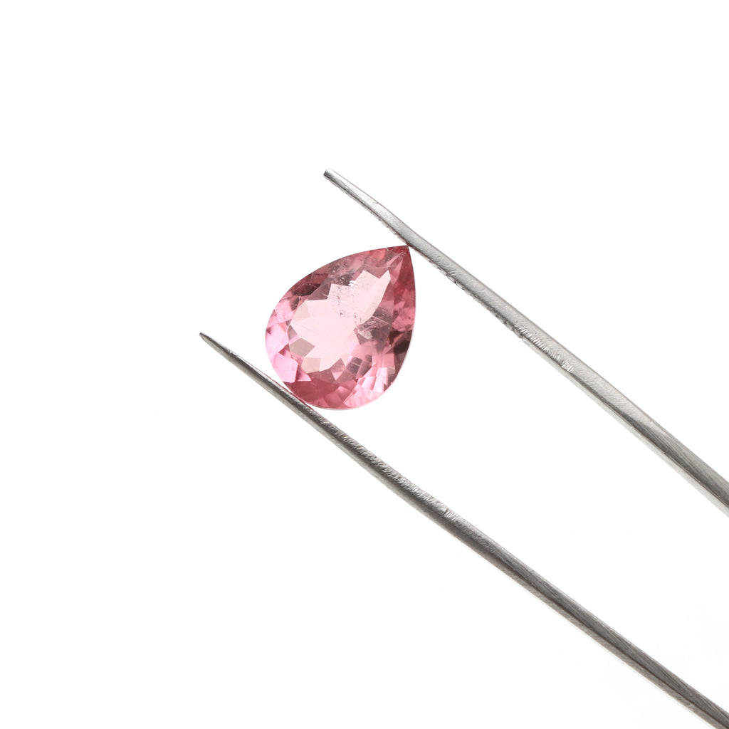 Natural Rubelite Faceted Pear Loose Gemstone, 10x13 mm, Rubelite Jewelry Handmade Gift For Women, 1 Piece - National Facets, Gemstone Manufacturer, Natural Gemstones, Gemstone Beads