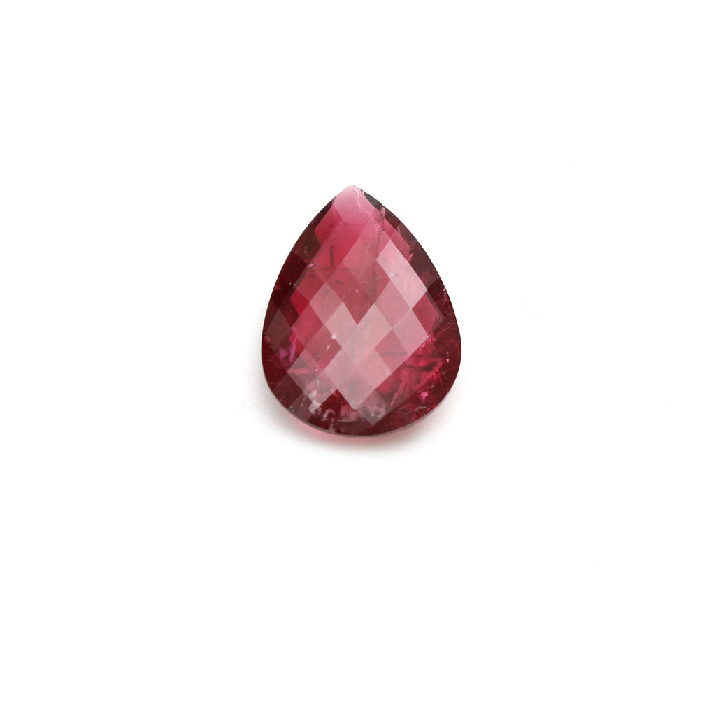 Natural Rubelite Faceted Pear Loose Gemstone, 16x22  mm, Rubelite Jewelry Handmade Gift For Women, 1 Piece - National Facets, Gemstone Manufacturer, Natural Gemstones, Gemstone Beads