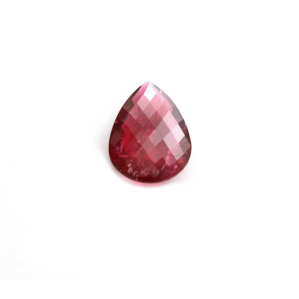 Natural Rubelite Faceted Pear Loose Gemstone, 16x22  mm, Rubelite Jewelry Handmade Gift For Women, 1 Piece - National Facets, Gemstone Manufacturer, Natural Gemstones, Gemstone Beads