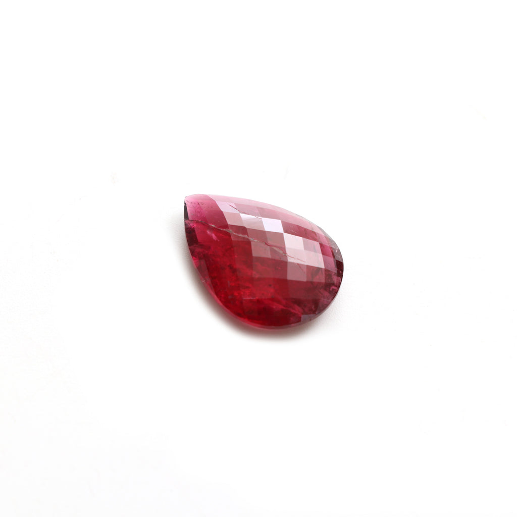 Natural Rubelite Faceted Pear Loose Gemstone, 16x22  mm, Rubelite Jewelry Handmade Gift For Women, 1 Piece - National Facets, Gemstone Manufacturer, Natural Gemstones, Gemstone Beads