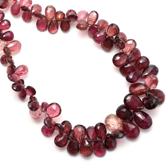 Pink Tourmaline Faceted Pear Beads, 5x6 mm To 7x11 mm, Tourmaline Jewelry Making Beads, 14 Inch Strand, Price Per Strand