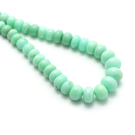 Mint Chrysoprase Smooth Rondelle Beads, 9.5 mm To 14 mm, Mint Chrysoprase Jewelry Making Beads, 18 Inches Full Strand, Price Per Strand