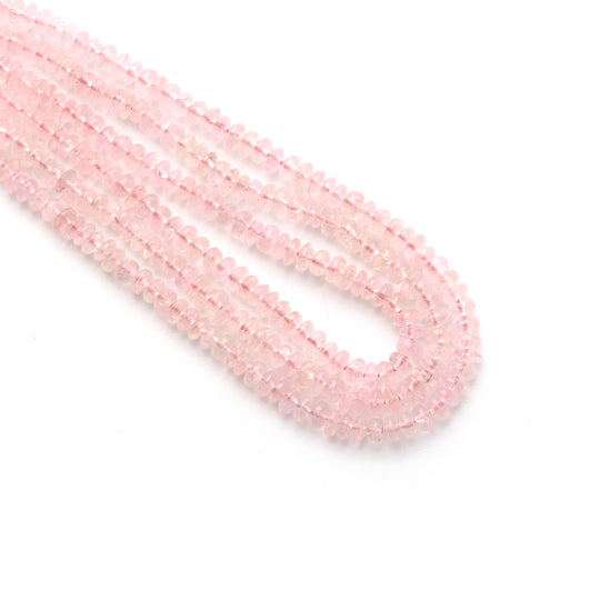 Pink Tourmaline Smooth Rondelle Beads, 3 mm To 4 mm, Tourmaline Jewelry Making Beads, 18 Inches Full Strand, Price Per Strand