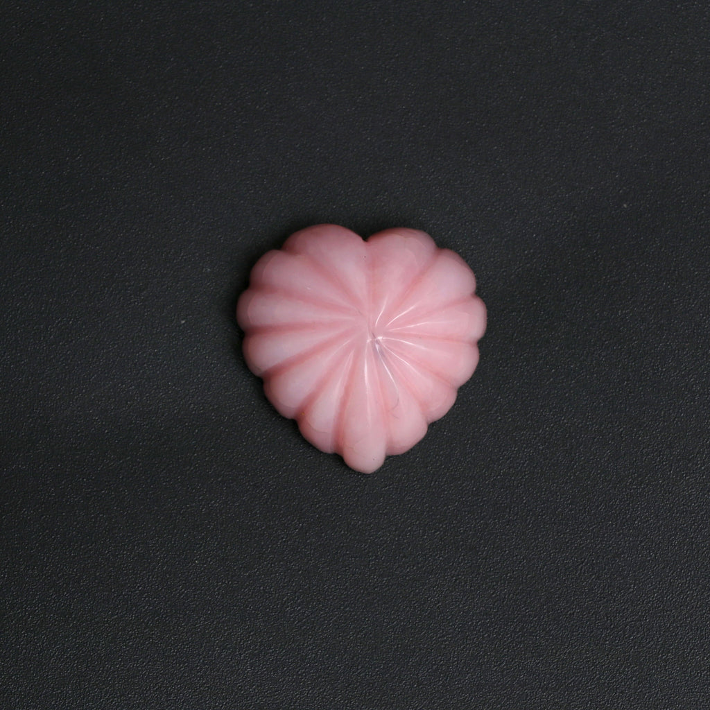 Natural Pink Opal Carving Heart Shape Loose Gemstone- 19.5x19.5 mm, Pink Opal Heart Jewelry Making Gemstone, Pink Opal Cabochon, 1 Piece - National Facets, Gemstone Manufacturer, Natural Gemstones, Gemstone Beads, Gemstone Carvings