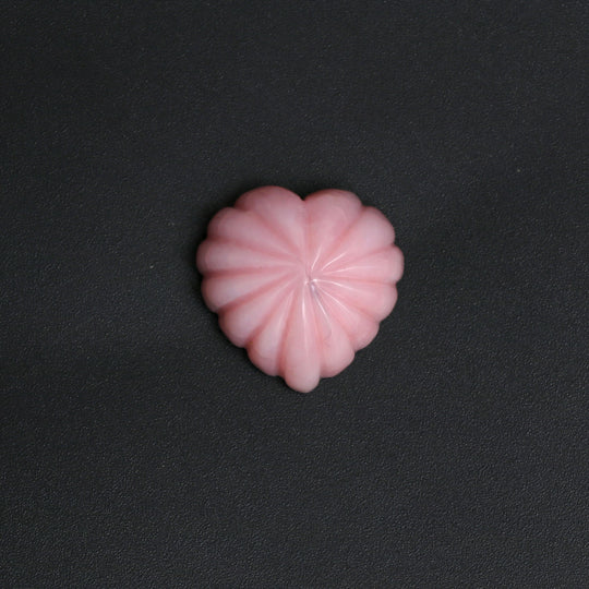 Natural Pink Opal Carving Heart Shape Loose Gemstone- 19.5x19.5 mm, Pink Opal Heart Jewelry Making Gemstone, Pink Opal Cabochon, 1 Piece