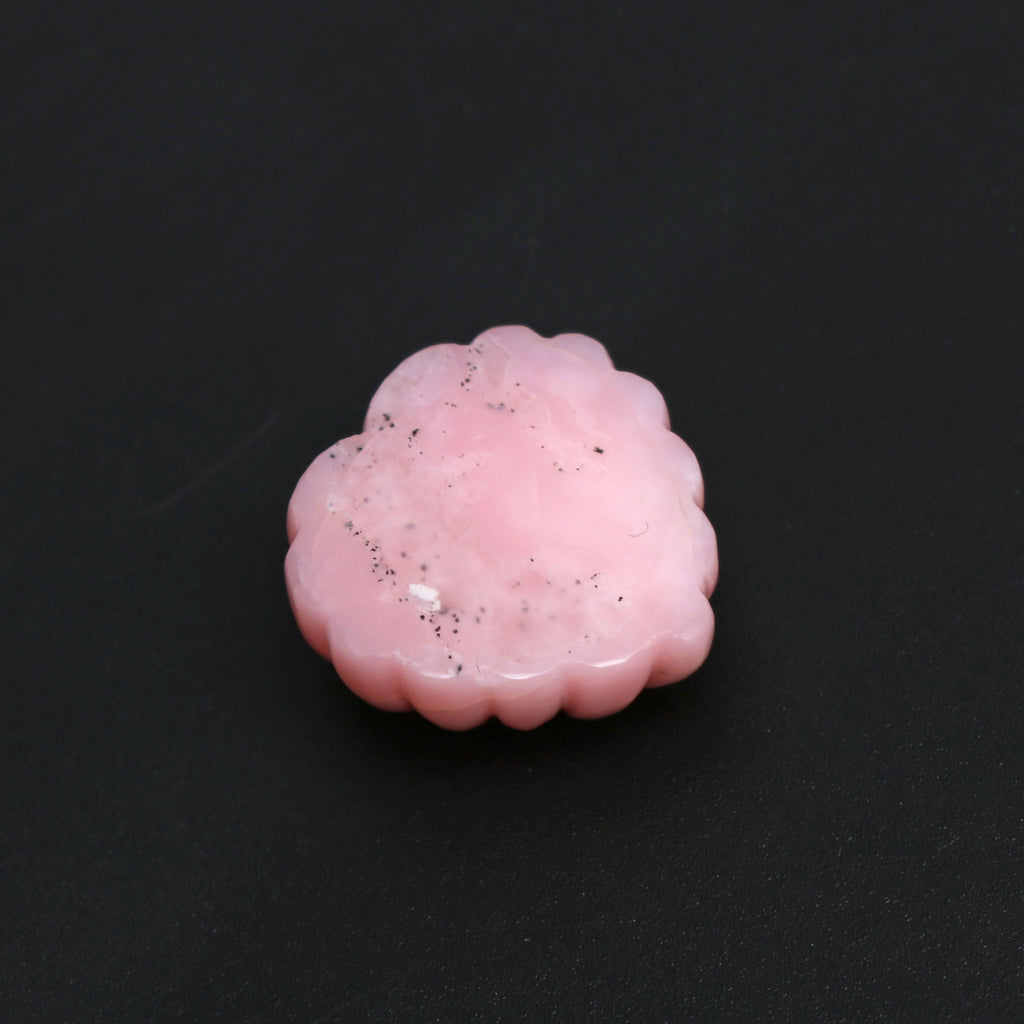 Natural Pink Opal Carving Heart Shape Loose Gemstone- 19.5x19.5 mm, Pink Opal Heart Jewelry Making Gemstone, Pink Opal Cabochon, 1 Piece - National Facets, Gemstone Manufacturer, Natural Gemstones, Gemstone Beads, Gemstone Carvings