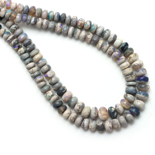 Australian Opal Smooth Rondelle Beads, 4 mm To 8 mm, Australian Opal Jewelry Making Beads, 18 Inches Full Strand, Price Per Strand