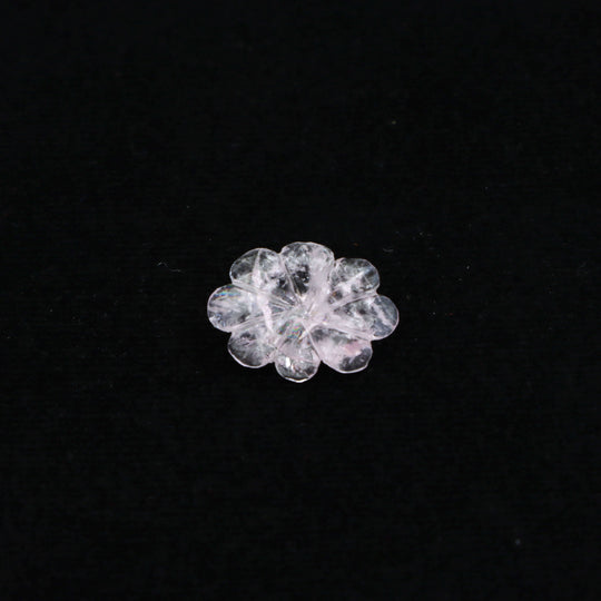 Natural Morganite Flower Carving Loose Gemstone, 13x17 mm, Morganite Jewelry Making Gemstone, November Birthstone, 1 Piece