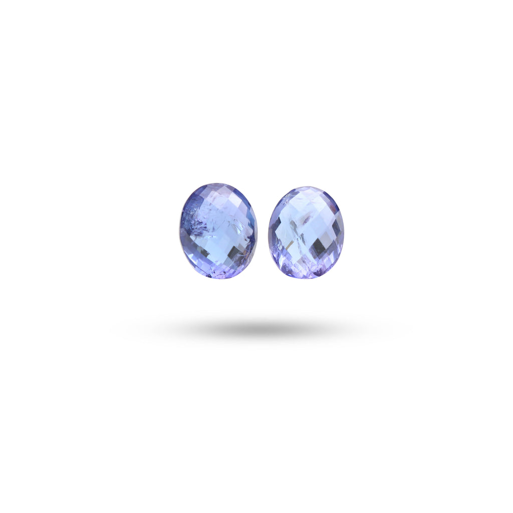 Natural Tanzanite Faceted Oval Loose Gemstone, 8x10 mm, Tanzanite Jewelry Handmade Gift For Women, 1 Pair - National Facets, Gemstone Manufacturer, Natural Gemstones, Gemstone Beads