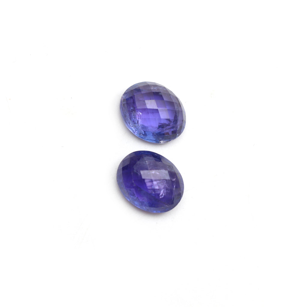 Natural Tanzanite Faceted Oval Loose Gemstone, 10x12 mm, Tanzanite Jewelry Handmade Gift For Women, 1 Pair - National Facets, Gemstone Manufacturer, Natural Gemstones, Gemstone Beads