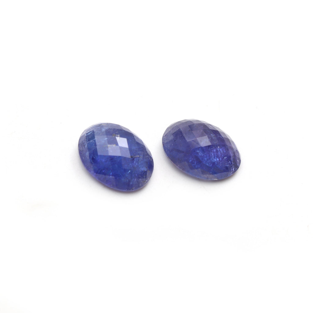 Natural Tanzanite Faceted Oval Loose Gemstone, 12x16 mm, Tanzanite Jewelry Handmade Gift For Women, 1 Pair - National Facets, Gemstone Manufacturer, Natural Gemstones, Gemstone Beads