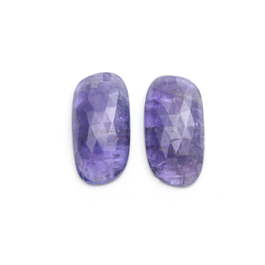 Natural Tanzanite Faceted Organic Loose Gemstone, 14x28 mm, Tanzanite Jewelry Handmade Gift For Women, 1 Pair - National Facets, Gemstone Manufacturer, Natural Gemstones, Gemstone Beads