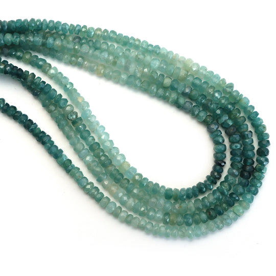 Grandidierite Faceted Rondelle Beads, 3 mm To 4 mm, Grandidierite Jewelry Making Beads, 18 Inches Full Strand, Price Per Strand