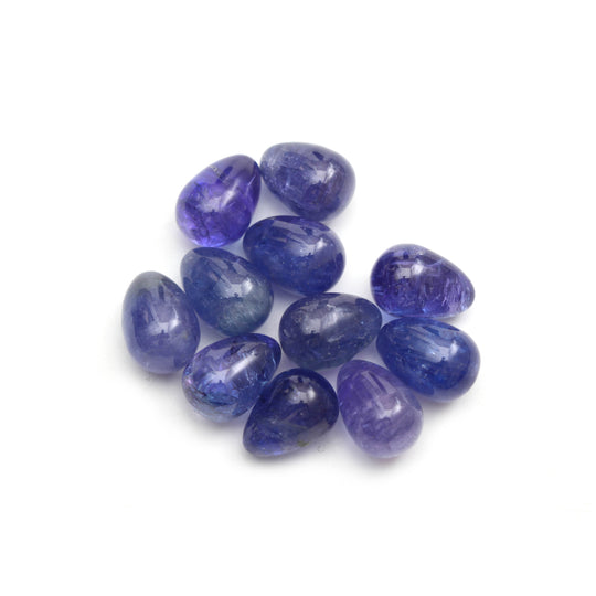 Natural Tanzanite Smooth Drop Loose Gemstone, 10x14 mm, Tanzanite , Set of 11 Pieces