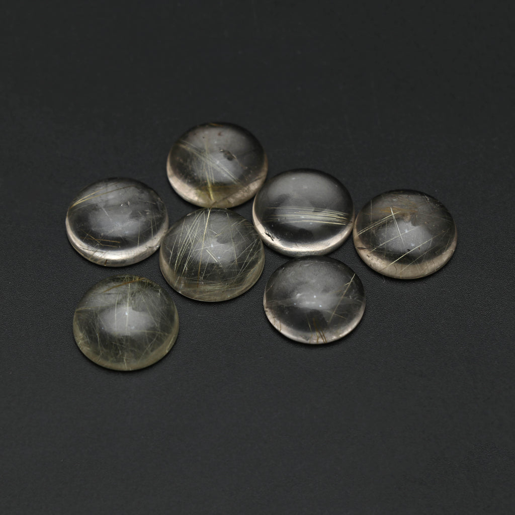 Natural Golden Rutile Smooth Round Loose Gemstone, 15x15 mm, Golden Rutile Handmade Gift for Women, Set of 7 Pieces - National Facets, Gemstone Manufacturer, Natural Gemstones, Gemstone Beads