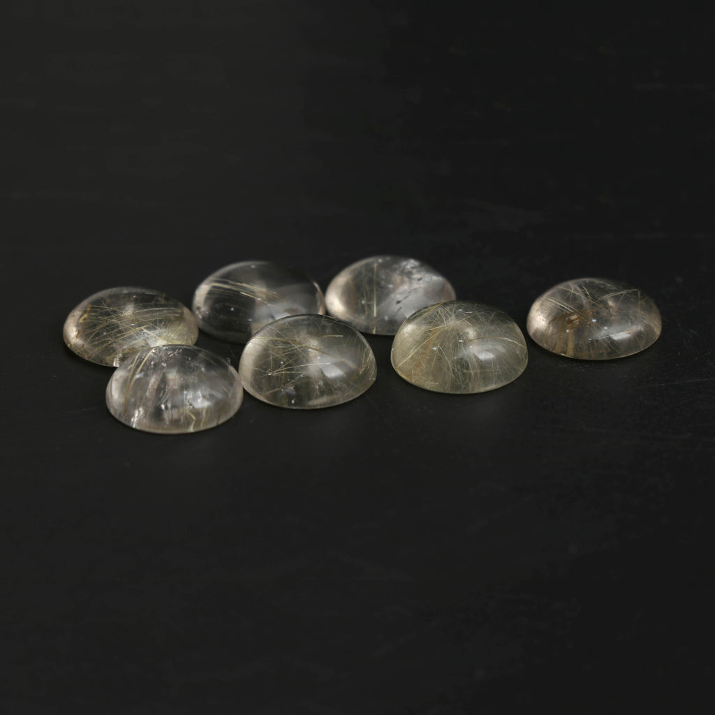 Natural Golden Rutile Smooth Round Loose Gemstone, 15x15 mm, Golden Rutile Handmade Gift for Women, Set of 7 Pieces - National Facets, Gemstone Manufacturer, Natural Gemstones, Gemstone Beads