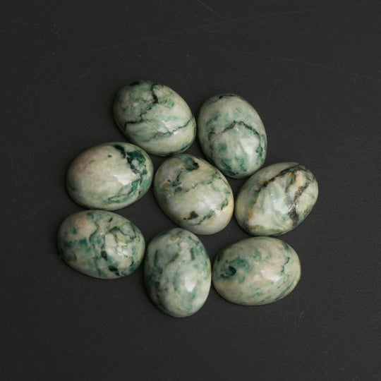Natural Mow Sit Sit Smooth Oval Loose Gemstone, 12x16 mm, Mow Sit Sit , Set of 8 Pieces