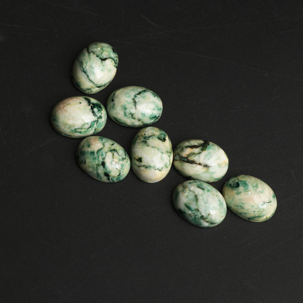 Natural Mow Sit Sit Smooth Oval Loose Gemstone, 12x16 mm, Mow Sit Sit Jewelry Handmade Gift for Women, Set of 8 Pieces - National Facets, Gemstone Manufacturer, Natural Gemstones, Gemstone Beads