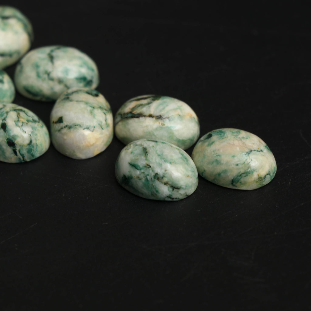 Natural Mow Sit Sit Smooth Oval Loose Gemstone, 12x16 mm, Mow Sit Sit Jewelry Handmade Gift for Women, Set of 8 Pieces - National Facets, Gemstone Manufacturer, Natural Gemstones, Gemstone Beads