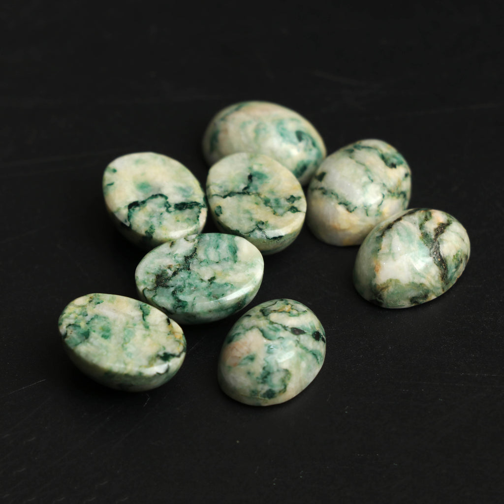 Natural Mow Sit Sit Smooth Oval Loose Gemstone, 12x16 mm, Mow Sit Sit Jewelry Handmade Gift for Women, Set of 8 Pieces - National Facets, Gemstone Manufacturer, Natural Gemstones, Gemstone Beads
