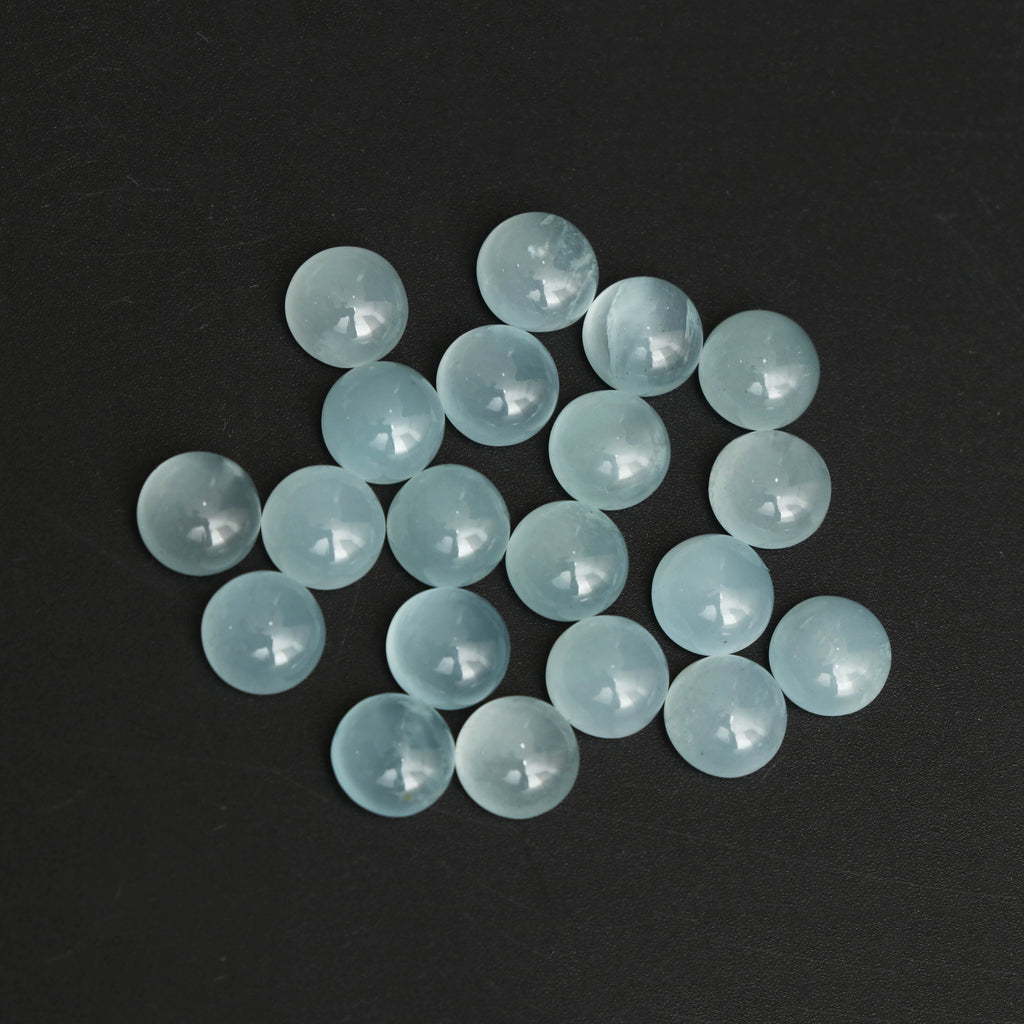 Natural Aquamarine Smooth Round Loose Gemstone, 8x8 mm, Aquamarine Jewelry Handmade Gift for Women, Set of 20 Pieces - National Facets, Gemstone Manufacturer, Natural Gemstones, Gemstone Beads