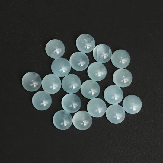 Natural Aquamarine Smooth Round Loose Gemstone, 8x8 mm, Aquamarine Jewelry Making Gemstone, Set of 20 Pieces