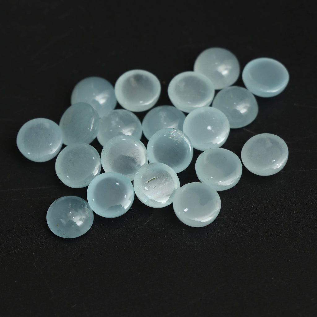 Natural Aquamarine Smooth Round Loose Gemstone, 8x8 mm, Aquamarine Jewelry Handmade Gift for Women, Set of 20 Pieces - National Facets, Gemstone Manufacturer, Natural Gemstones, Gemstone Beads