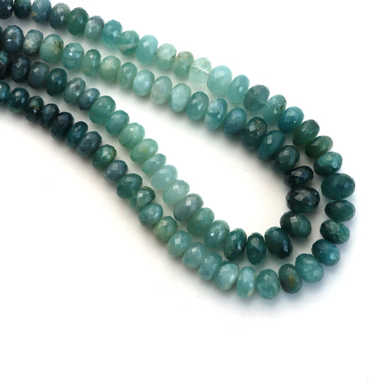 Grandidierite Faceted Rondelle Beads, 7 mm To 10 mm, Grandidierite Jewelry Making Beads, 18 Inches Full Strand, Price Per Strand