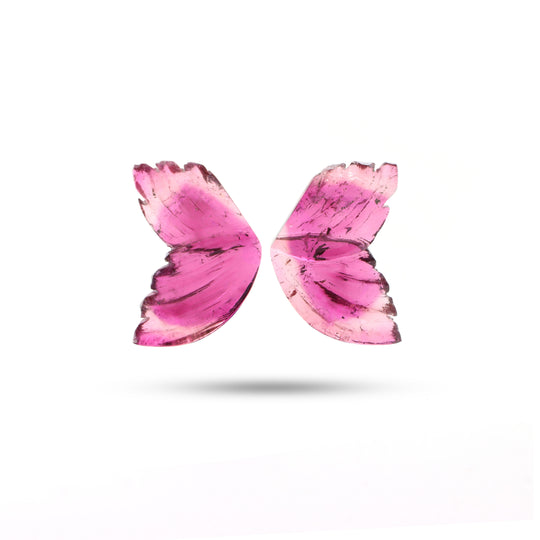 Natural Tourmaline Wings Carving Loose Gemstone, 13x25 mm, Tourmaline Jewelry Making Gemstone, Pair ( 2 Pieces )