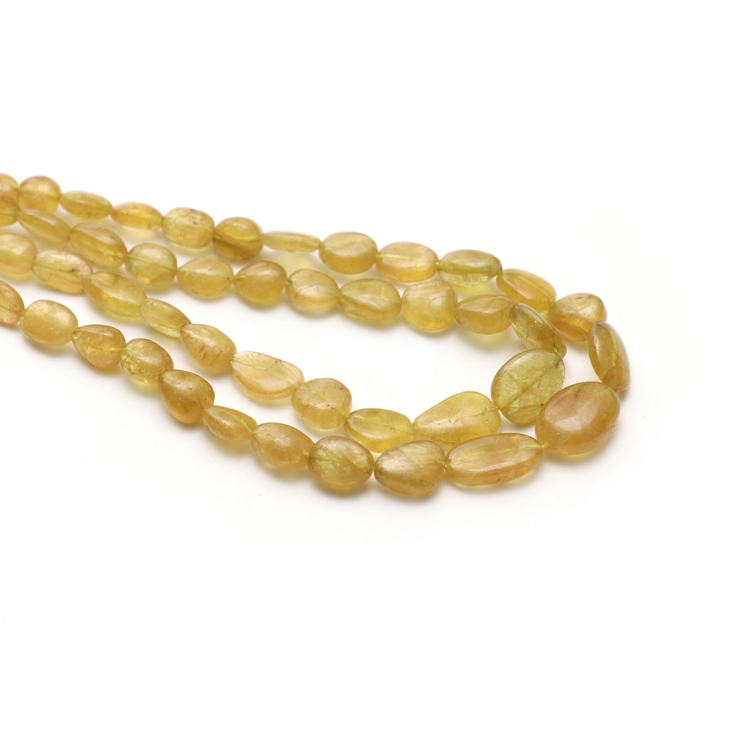 Yellow Tourmaline Smooth Tumble Beads, 5x6 mm to 8x10 mm, Tourmaline Jewelry Gift For Women, 18 Inch Full Strand, Price Per Strand - National Facets, Gemstone Manufacturer, Natural Gemstones, Gemstone Beads, Gemstone Carvings