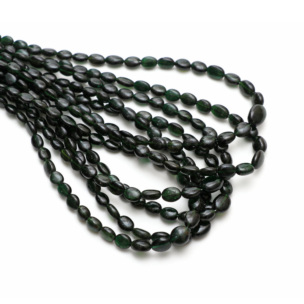 Chrome Tourmaline Smooth Tumble Beads, 5x6 mm to 7x9 mm, Chrome Tourmaline Jewelry, 18 Inches Full Strand, Price Per Strand - National Facets, Gemstone Manufacturer, Natural Gemstones, Gemstone Beads, Gemstone Carvings