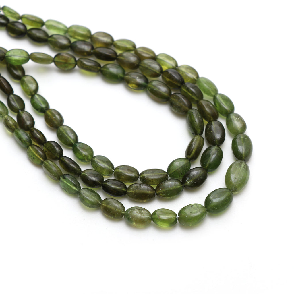 Chrome Tourmaline Smooth Tumble Beads, 5x6 mm to 6.5x9 mm, Chrome Tourmaline Jewelry, 18 Inches Full Strand, Price Per Strand - National Facets, Gemstone Manufacturer, Natural Gemstones, Gemstone Beads, Gemstone Carvings