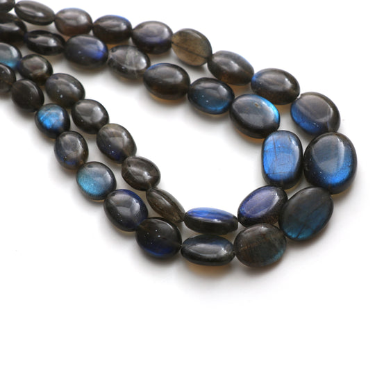 Labradorite Smooth Tumble Beads, 5.5x7.5 mm to 12x18 mm, Labradorite Jewelry Making Beads, 18 Inches Full Strand, Price Per Strand
