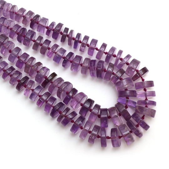 Amethyst smooth coin beads, 10 mm to 15 mm, Amethyst jewelry making beads, Coin shape amethyst, 19 inches strand, Price per strand