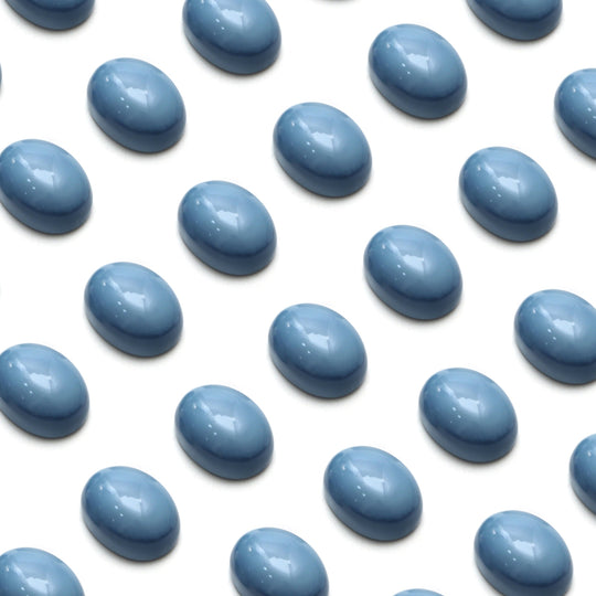 Blue Opal Smooth Oval Cabochon Loose Gemstone, Blue Opal Oval Cabs, Blue Opal Jewelry Making Gemstone
