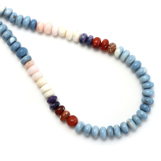 Multi Opal Smooth Rondelle Beads, 7 mm To 8 mm, Multi Opal Jewelry Making Beads, 18 Inches Full Strand, Price Per Strand