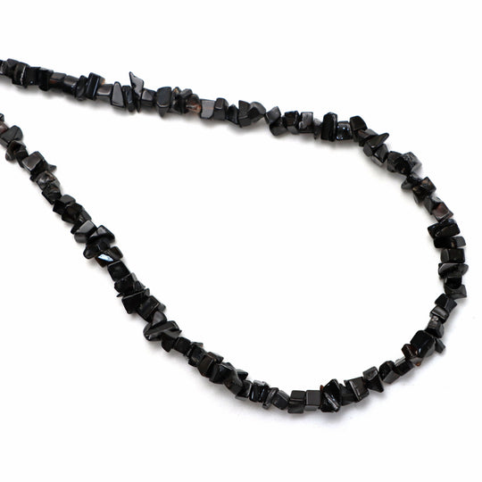 Black Spinel Smooth Chips Beads, 4x4.5 mm To 5x7.5 mm, Black Spinel Jewelry Making Beads, 34 Inches Full Strand, Price Per Strand