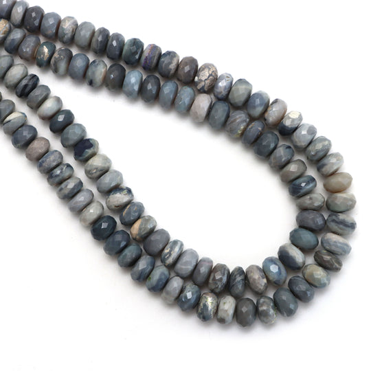 Australian Opal Faceted Rondelle Beads, 6.5 mm to 7.5 mm, Australian Opal Jewelry Making Beads, 18 Inches Strand, Price Per Strand
