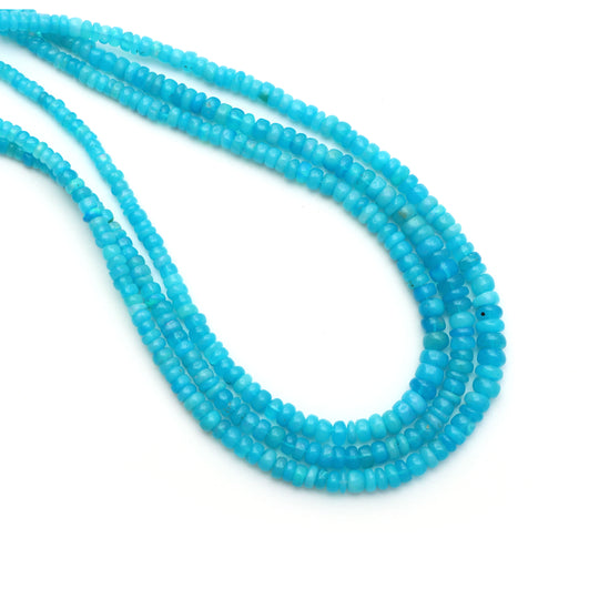 Dyed Ethiopian Opal Smooth Rondelle Beads, 3 mm To 6 mm, Opal Jewelry Making Beads, 17 Inches Full Strand, Price Per Strand