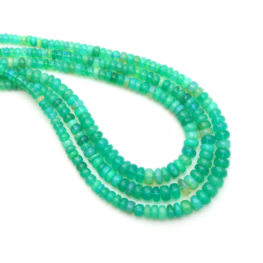 Dyed Ethiopian Opal Smooth Rondelle Beads, 4 mm To 9 mm, Opal Jewelry Making Beads, 18 Inch Full Strand, Price Per Strand