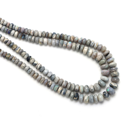 Australian Opal Smooth Rondelle Beads, 4 mm to 8 mm, Australian Opal Jewelry Making Beads, 18 Inches Strand, Price Per Strand