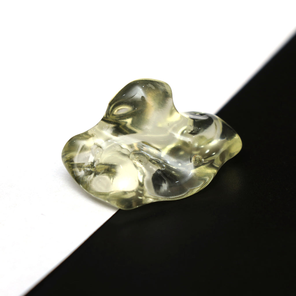 Natural Libyan Desert Glass Smooth Organic Shape Loose Gemstone, 16.5x28.5 mm, Libyan Glass Organic Shape Jewelry Making Gemstone, 1 Piece - National Facets, Gemstone Manufacturer, Natural Gemstones, Gemstone Beads