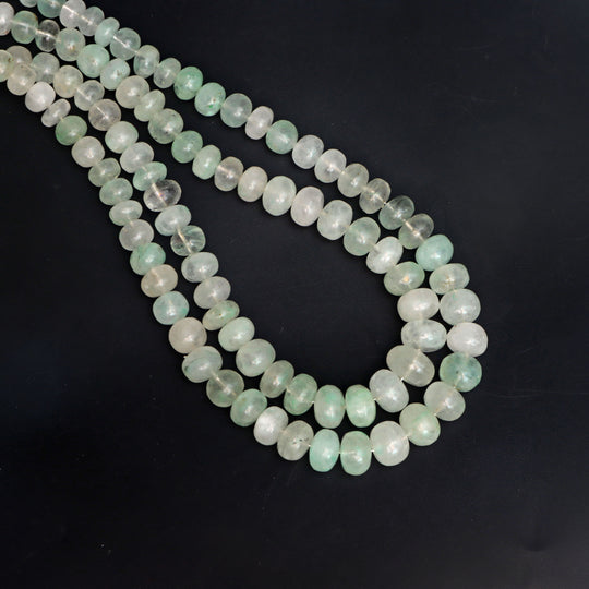 Malachite in Quartz Smooth Rondelle Beads, 6 mm To 10 mm, Malachite in Quartz Jewelry Making Beads, 17.5 Inches Full Strand, Price Per Strand