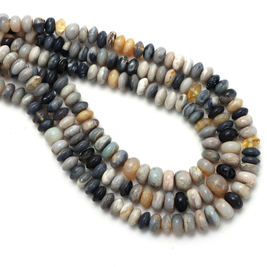 Australian Opal Smooth Rondelle Beads, 5.5 mm to 8.5 mm, Australian Opal Jewelry Making Beads, 18 Inches Strand, Price Per Strand