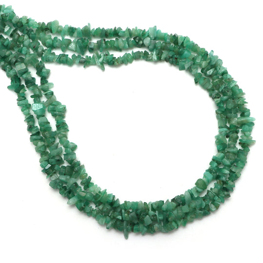 Emerald Smooth Chips Beads, 3x4 mm To 5x8 mm, Emerald Jewelry Making Beads, 34 Inches Full Strand, Price Per Strand