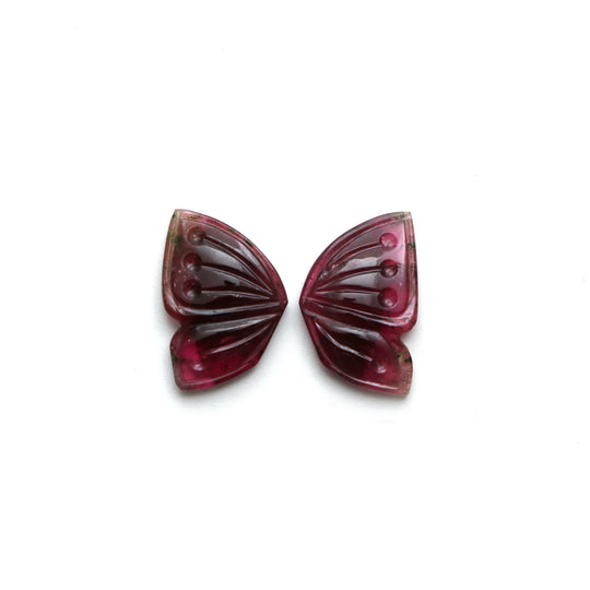 Natural Tourmaline Wings Carving Loose Gemstone, 13x19.5 mm, Tourmaline Jewelry Making Gemstone, Pair ( 2 Pieces )
