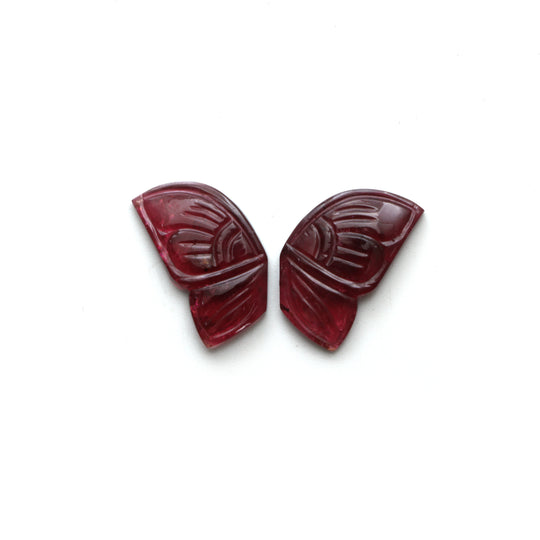 Natural Tourmaline Wings Carving Loose Gemstone, 11.5x19.5 mm, Tourmaline Jewelry Making Gemstone, Pair ( 2 Pieces )